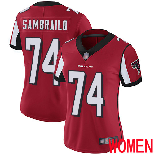 Atlanta Falcons Limited Red Women Ty Sambrailo Home Jersey NFL Football #74 Vapor Untouchable->women nfl jersey->Women Jersey